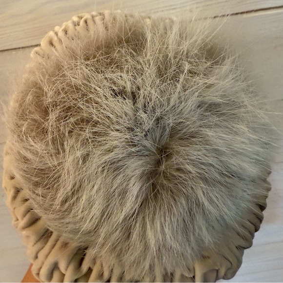 Vintage Velvet Turban/Cloche Hat With Real Fur Pompom  1960’s Rare - Picture 6 of 9